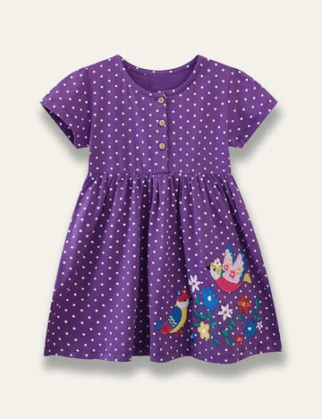 Bird Embroidered Spot Dress - Mini Taylor